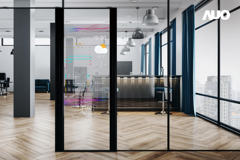 60吋Micro LED透明窗屏显示器，可依需求调整并延伸应用于不同场域，包括汽车侧窗或家庭玄关、智慧橱窗、商业展示等面向，提供丰富的信息娱乐内容