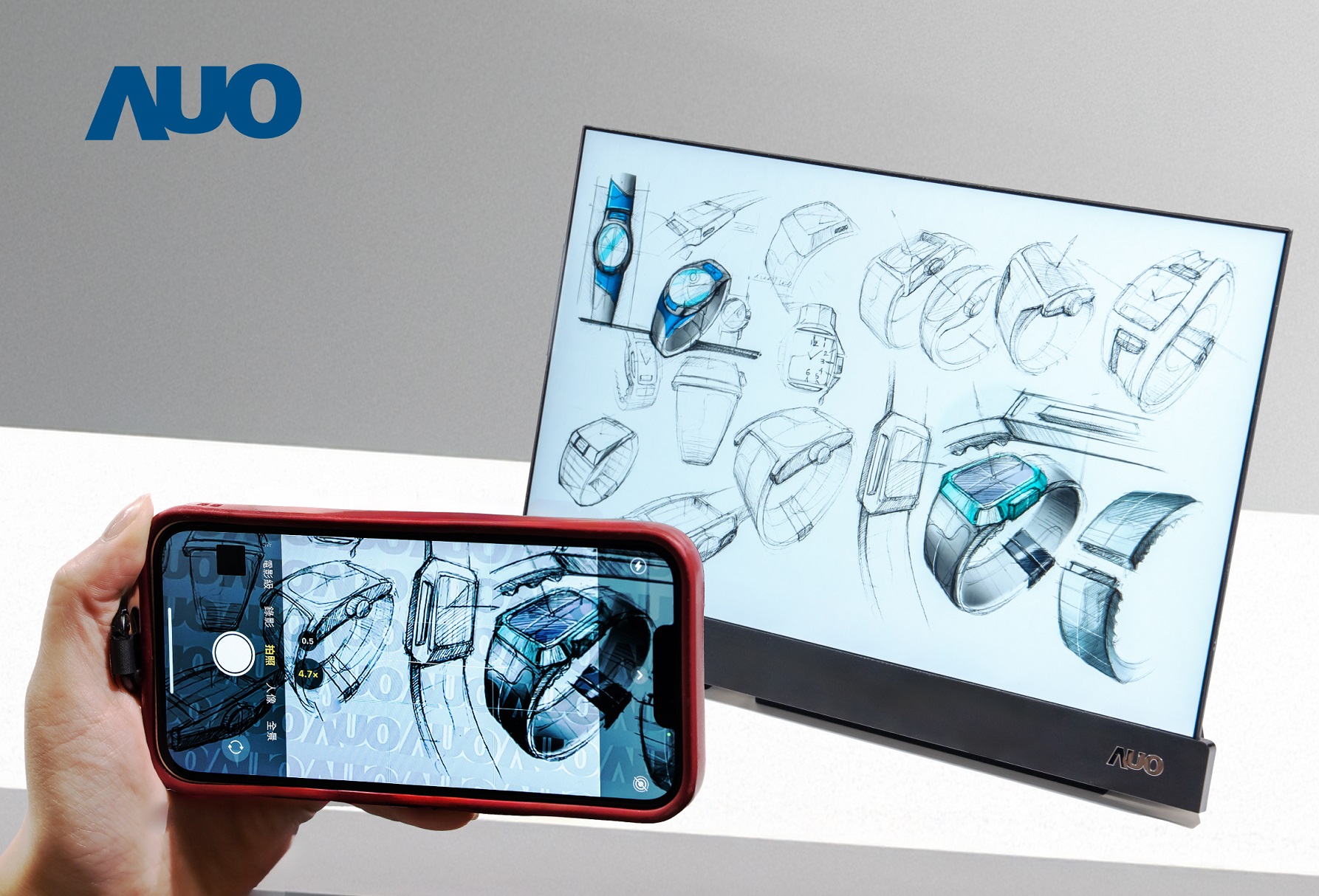 8868体育16吋防窥显示器，采用人眼无法察觉、相机拍摄时才显现的隐藏式水印技术，未来可结合AI镜头侦测周围环境，实时开启或关闭水印，大幅提升在公共场域使用显示器的安全性